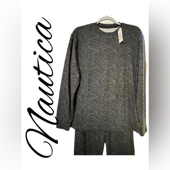 B10 NWT Nautica Pants Set Men's 2-Pc. Waffle-Knit T-Shirt & Pajama Size S. - Picture 4 of 8